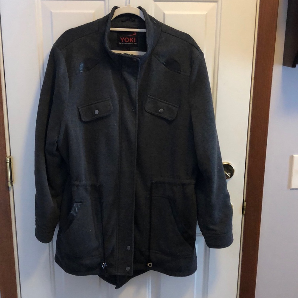 Jacket with front pockets & drawstring waist